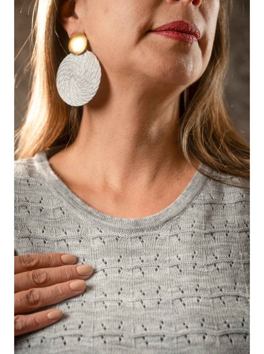 Blusa Tejida para Mujer. Juanita Gris Claro