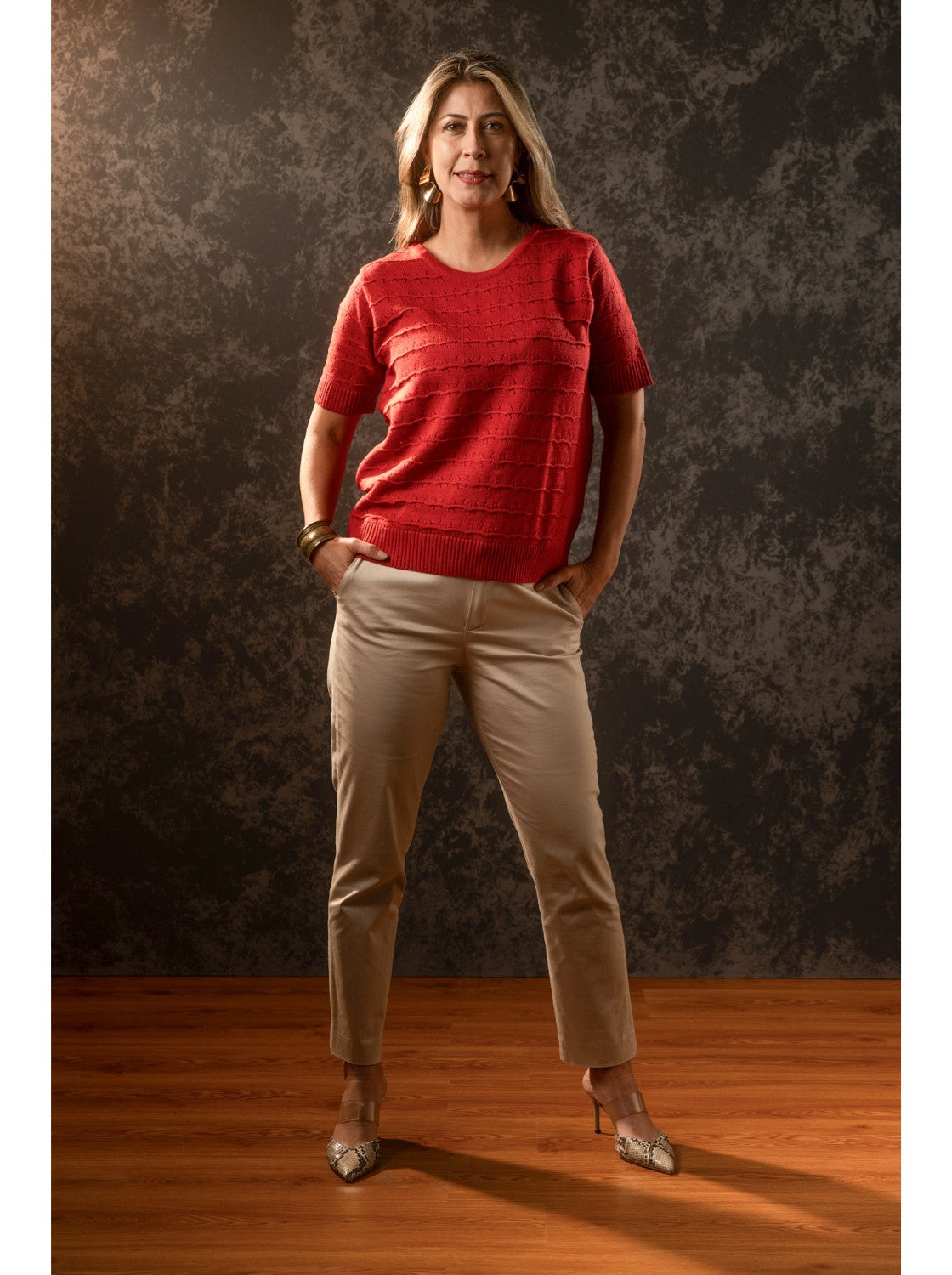 Blusa Tejida para Mujer. Juanita Rojo Coral