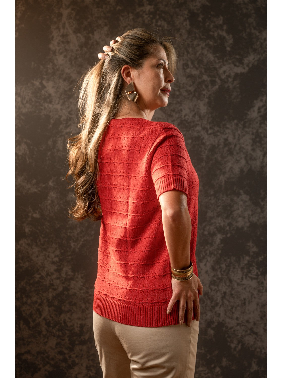 Blusa Tejida para Mujer. Juanita Rojo Coral