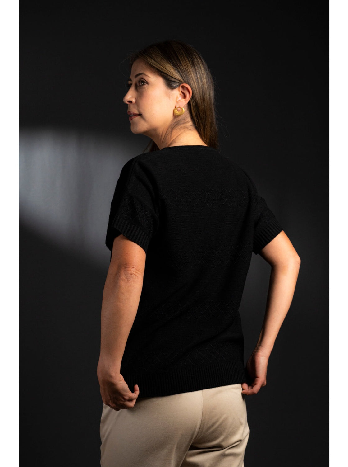 Blusa tejida para mujer. Rosalia Negro