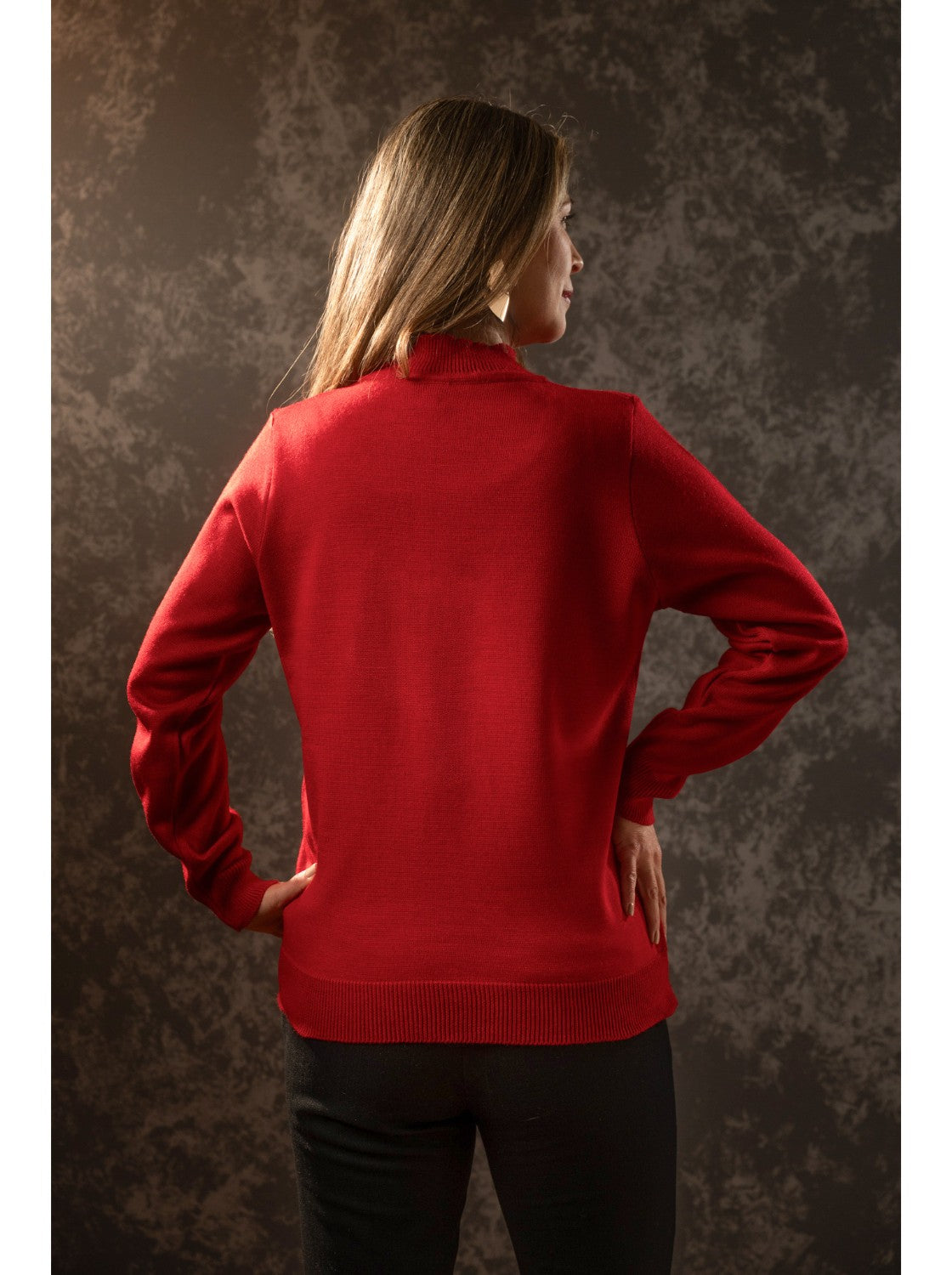 Buzo Tejido para Mujer. Almendra Rojo