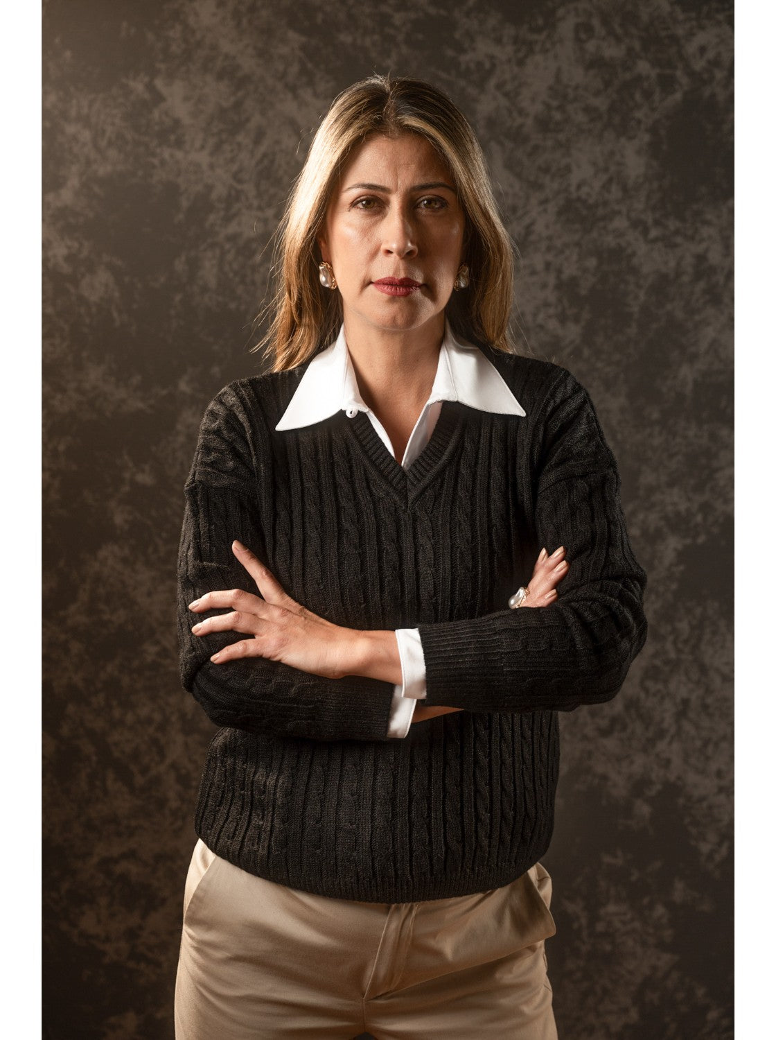 Buzo de Mujer Cuello V. Maria Paula Negro