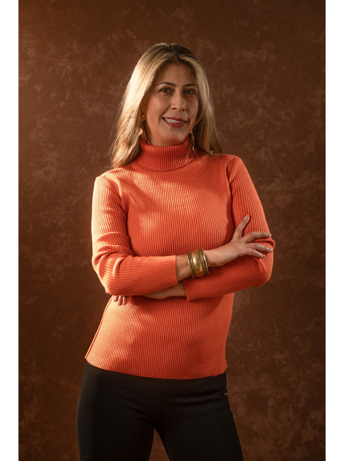 Buzo para Mujer. Resortado Naranja