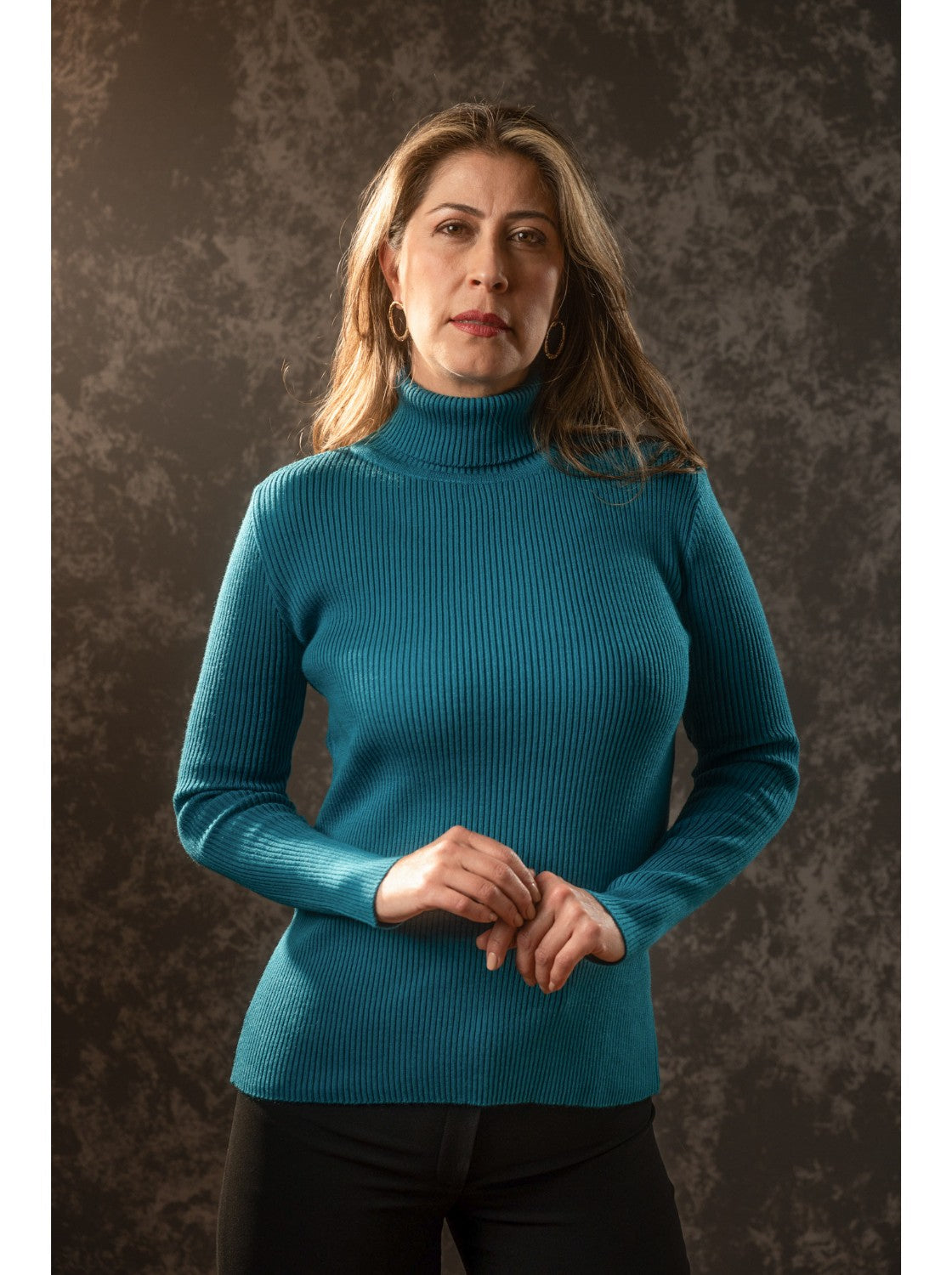 Buzo para mujer basico. Resortado Azul Petroleo