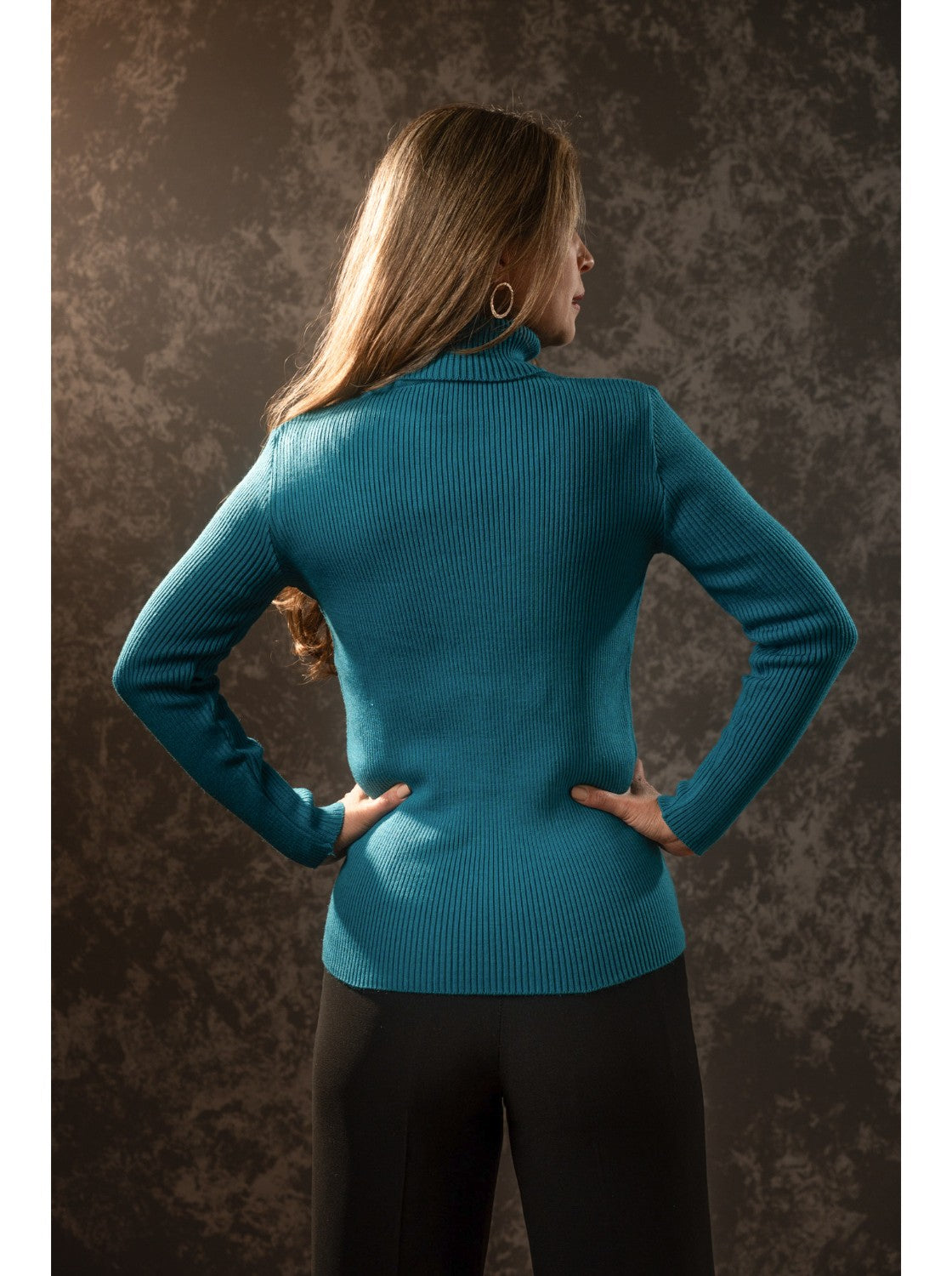 Buzo para mujer basico. Resortado Azul Petroleo