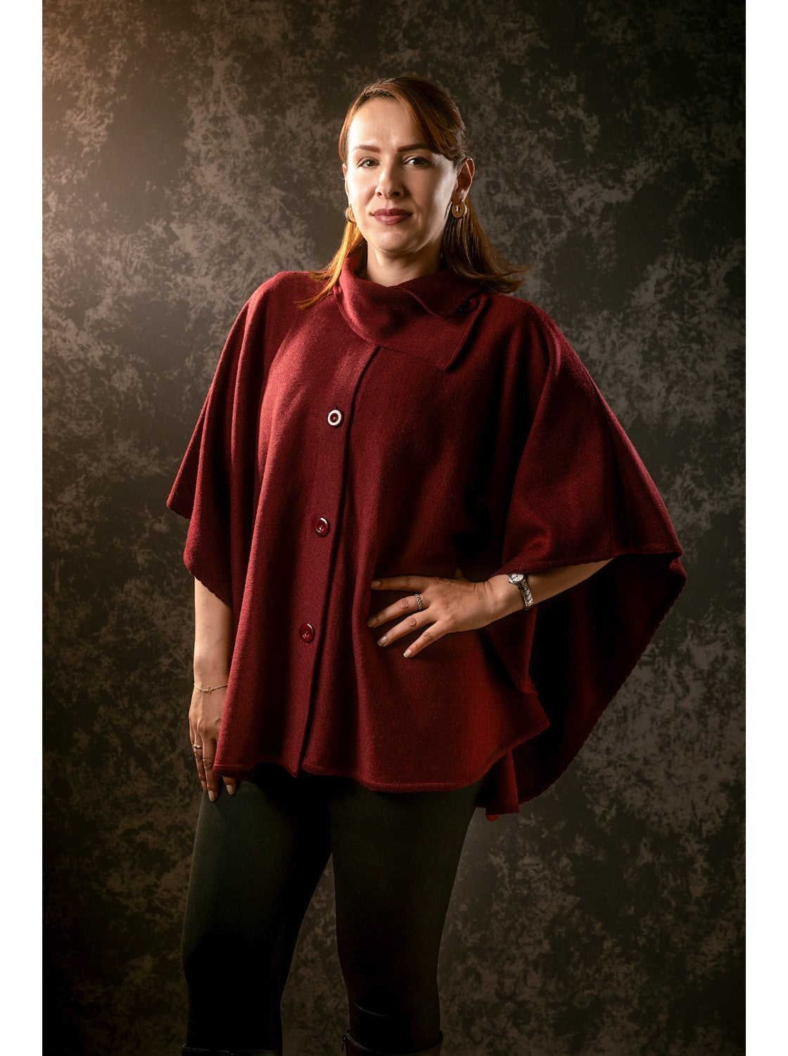 Ruana elegante para dama - Rosita Vinotinto