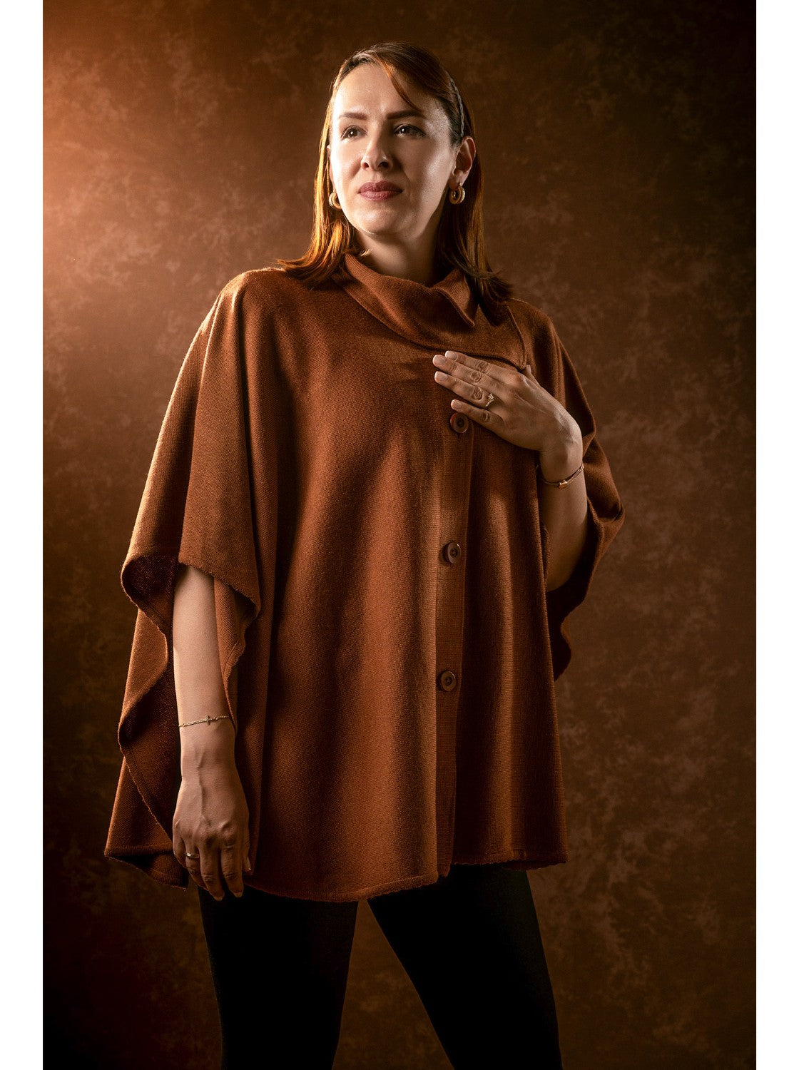 Ruana elegante para mujer - Rosita Miel