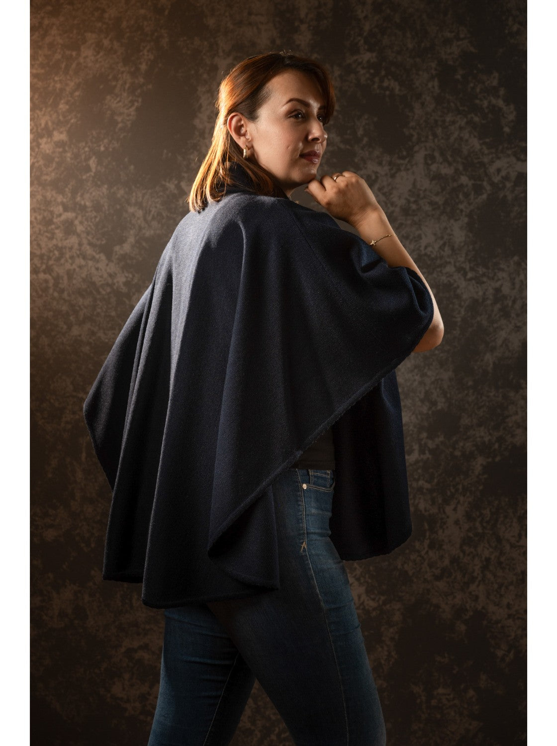 Ruana elegante para mujer - Rosita Azul oscuro