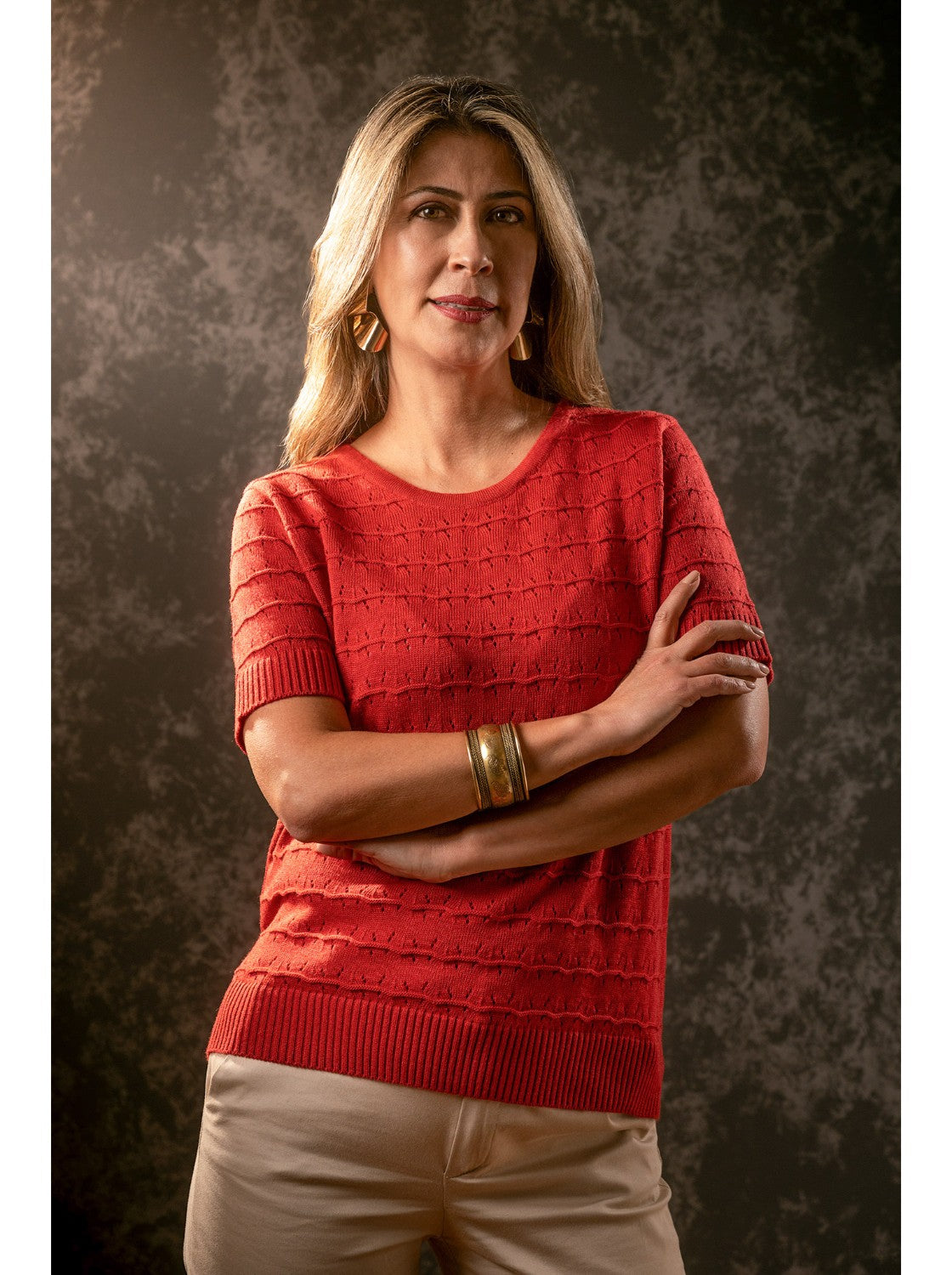 Blusa Tejida para Mujer. Juanita Rojo Coral