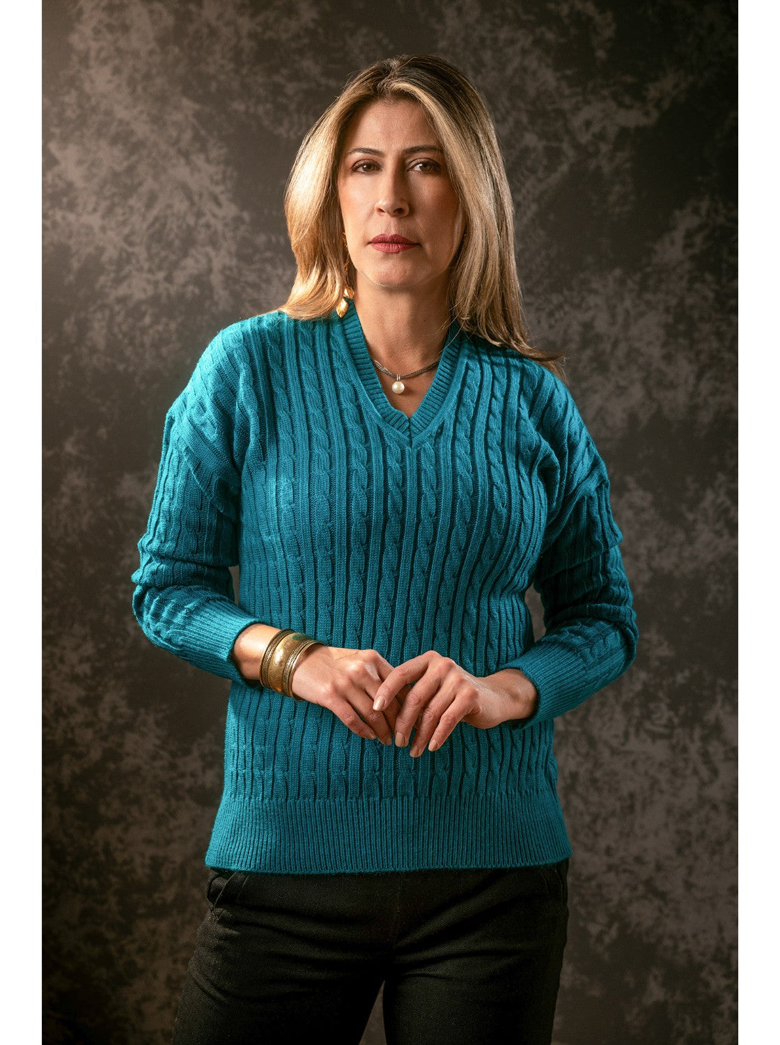 Buzo para Mujer tejido. Maria Paula Verde Jade