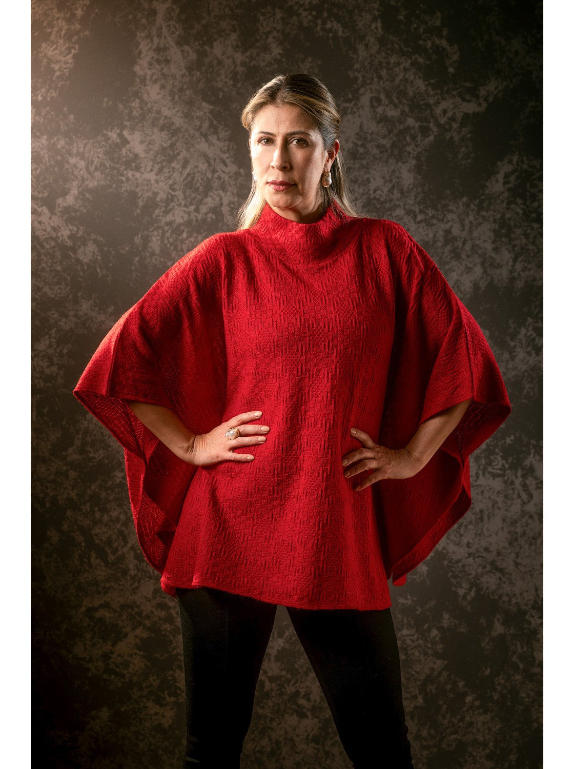 Ruana para mujer. Nevada Rojo