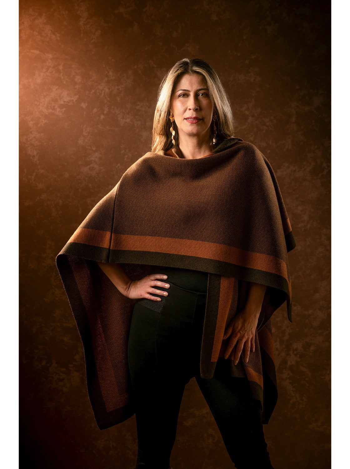 Ruana Tipo chal. Paipa Cafe-Miel