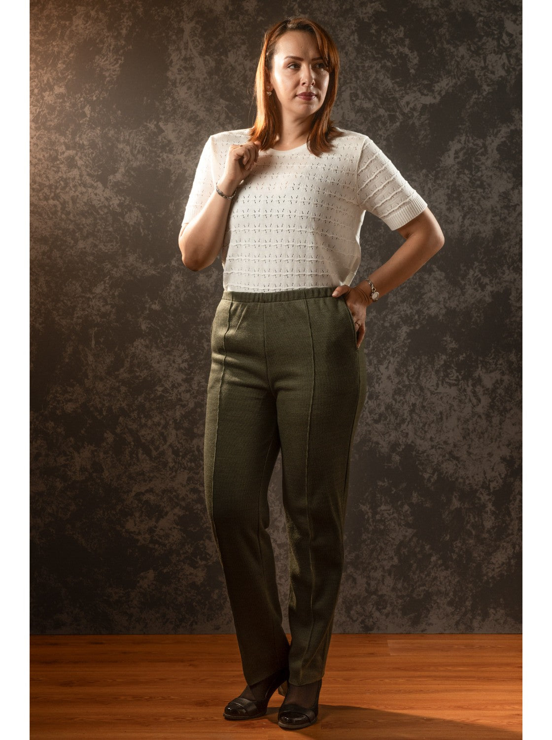 Pantalon para mujer Verde Hoja seca. Casadiego