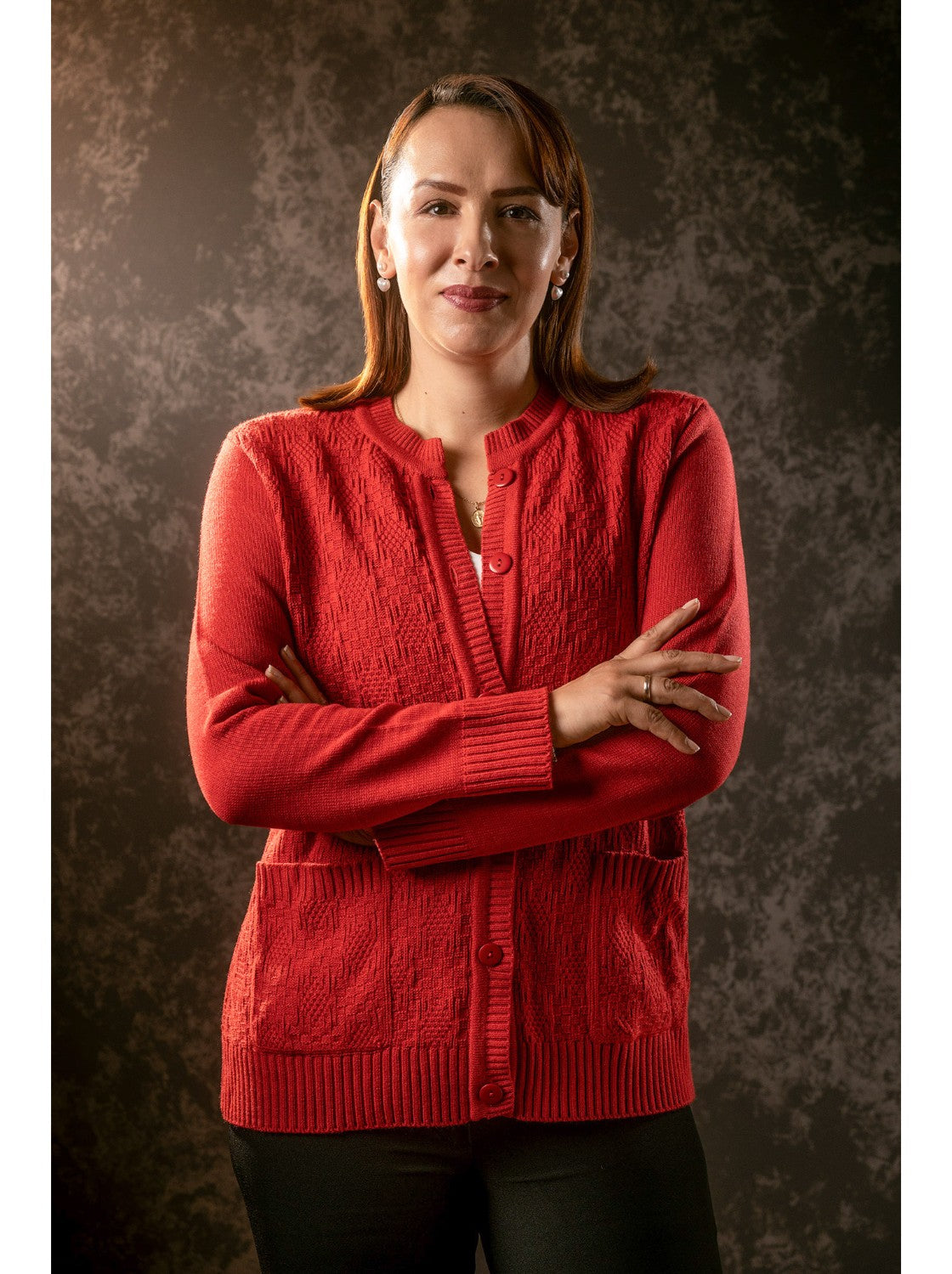 Pilar, Saco corte clasico para Mujer. Coral