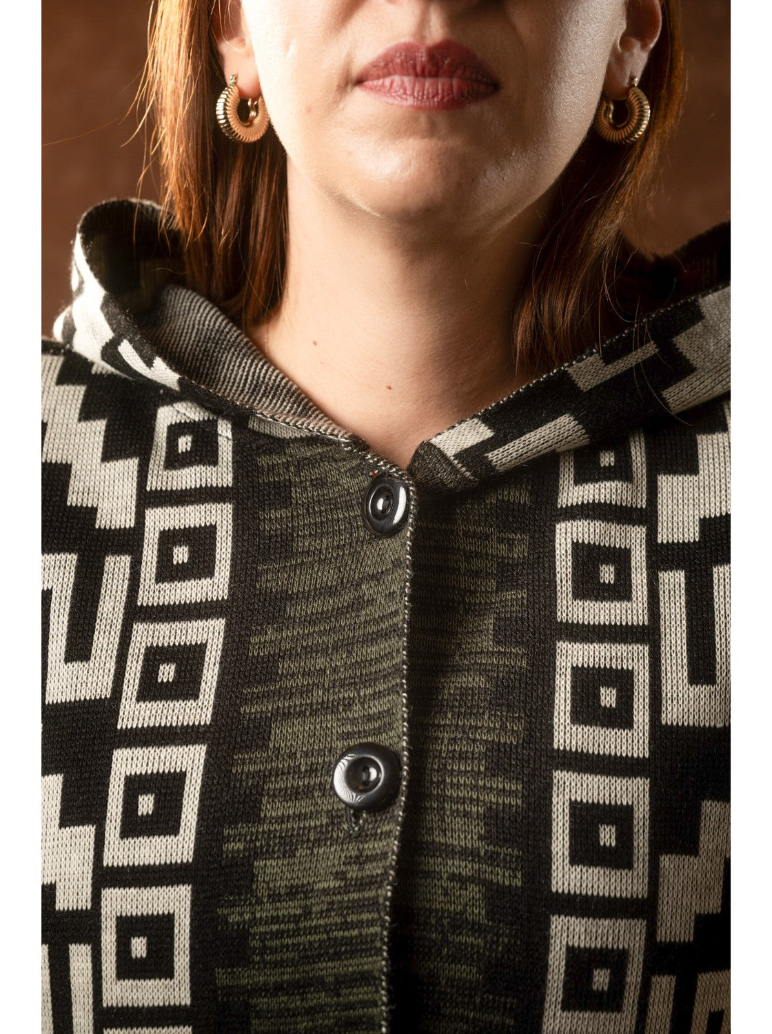 Ruana Moderna para mujer. Candela Habano-Negro