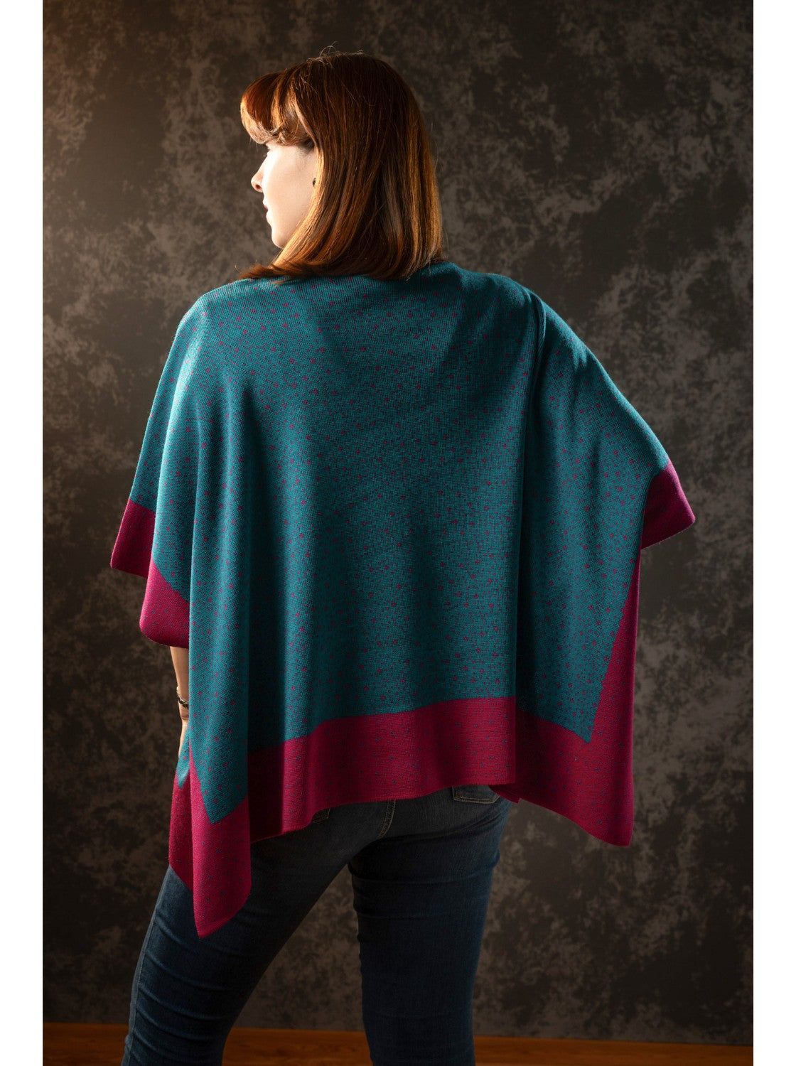 Ruana de mujer. Dalila Fucsia-Jade