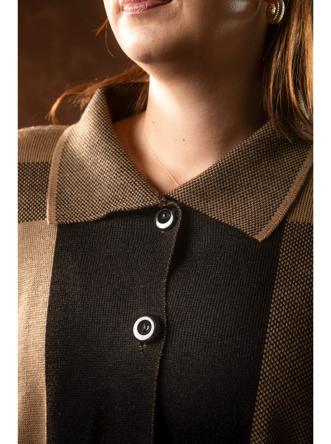 Ruana tejida. Ibiza Negro-Camel