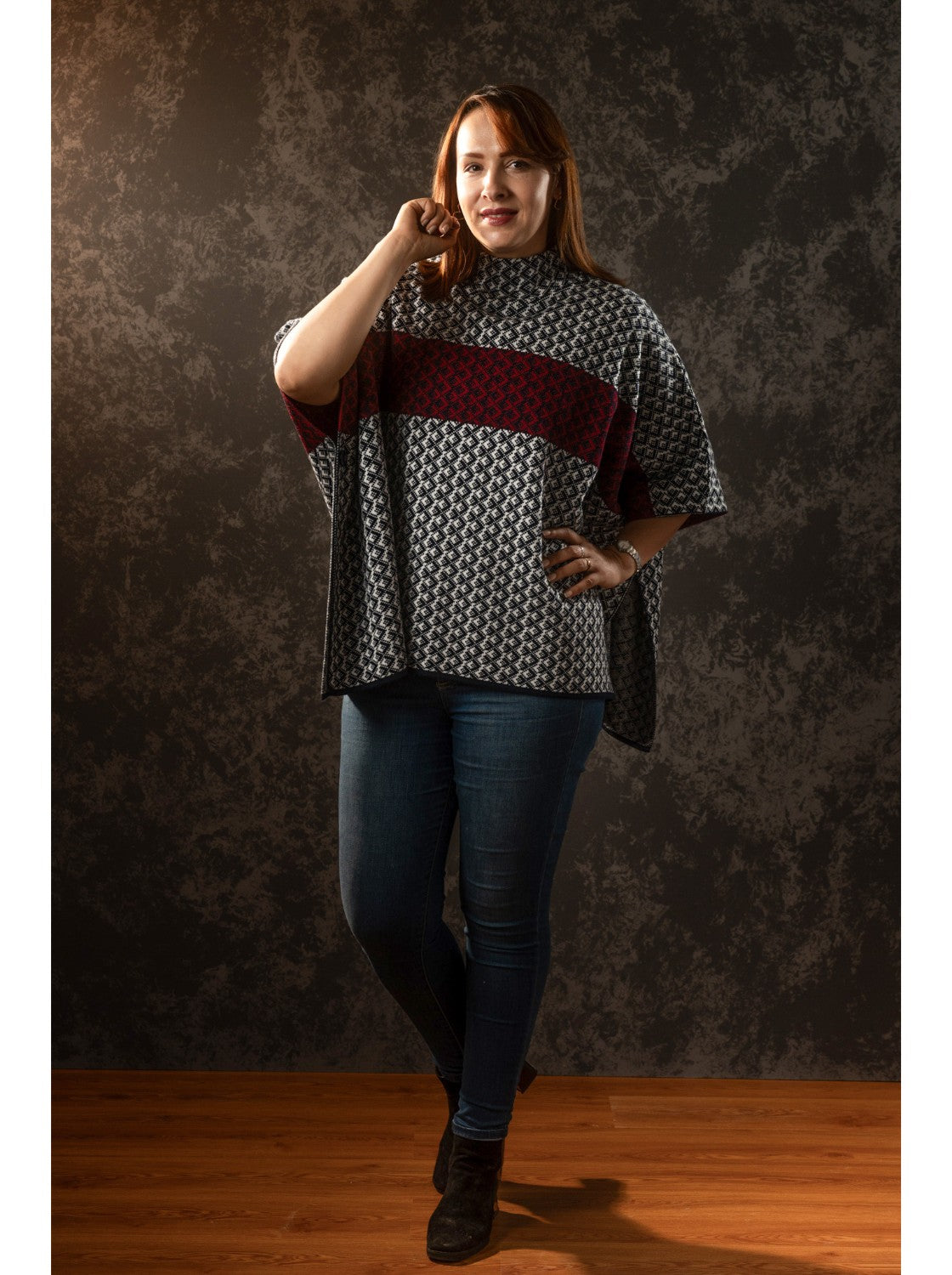 Ruana elegante. Kany Azul-Hueso