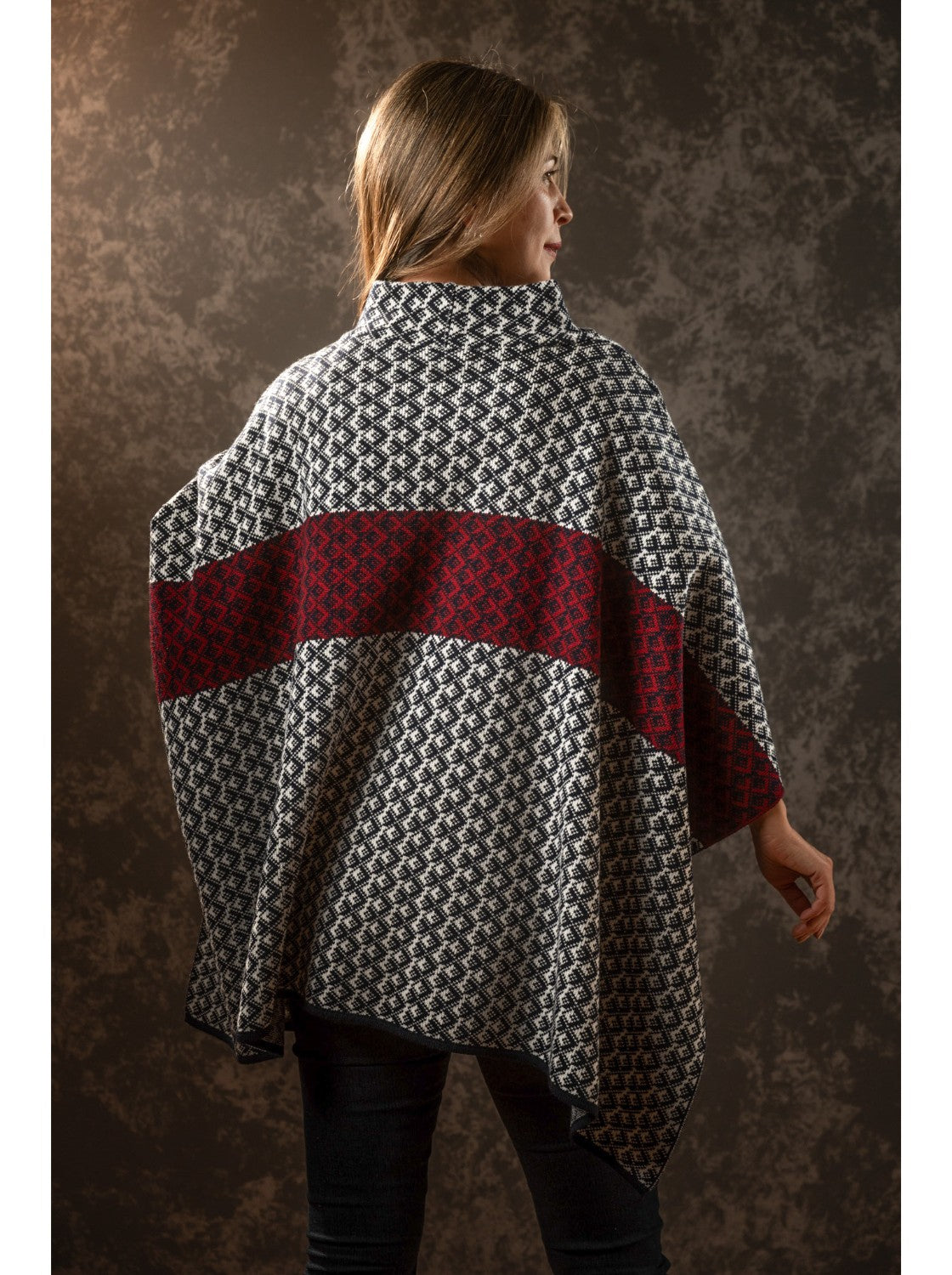 Ruana elegante. Kany Azul-Hueso