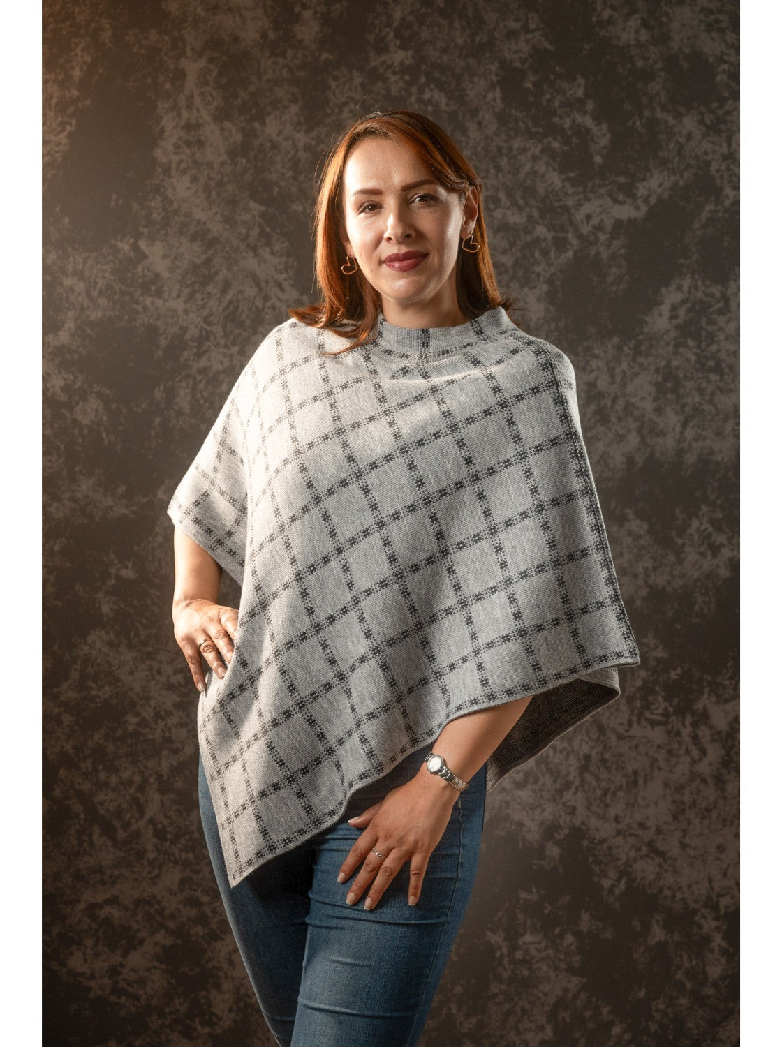 Ruana de moda para  mujer. Mayo Gris Claro-Gris Oscuro