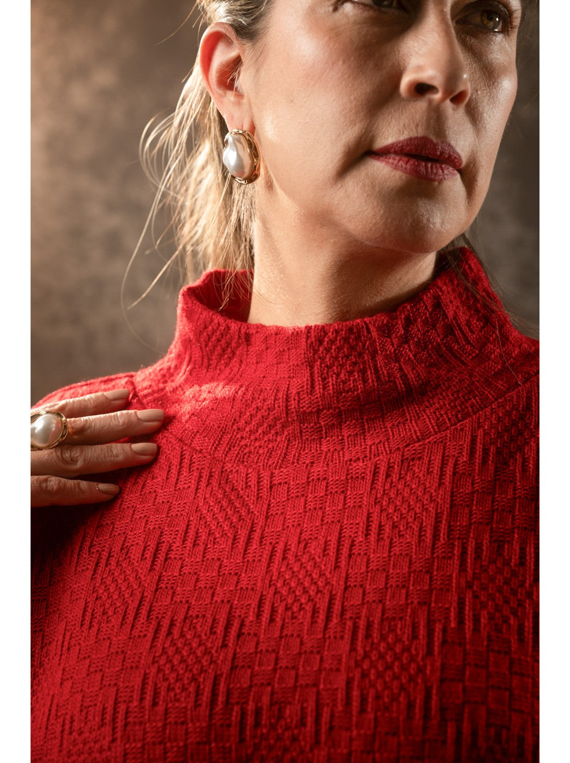 Ruana para mujer. Nevada Rojo