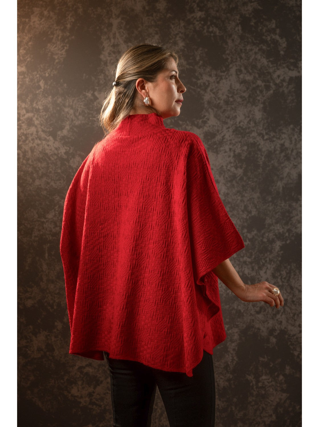 Ruana para mujer. Nevada Rojo