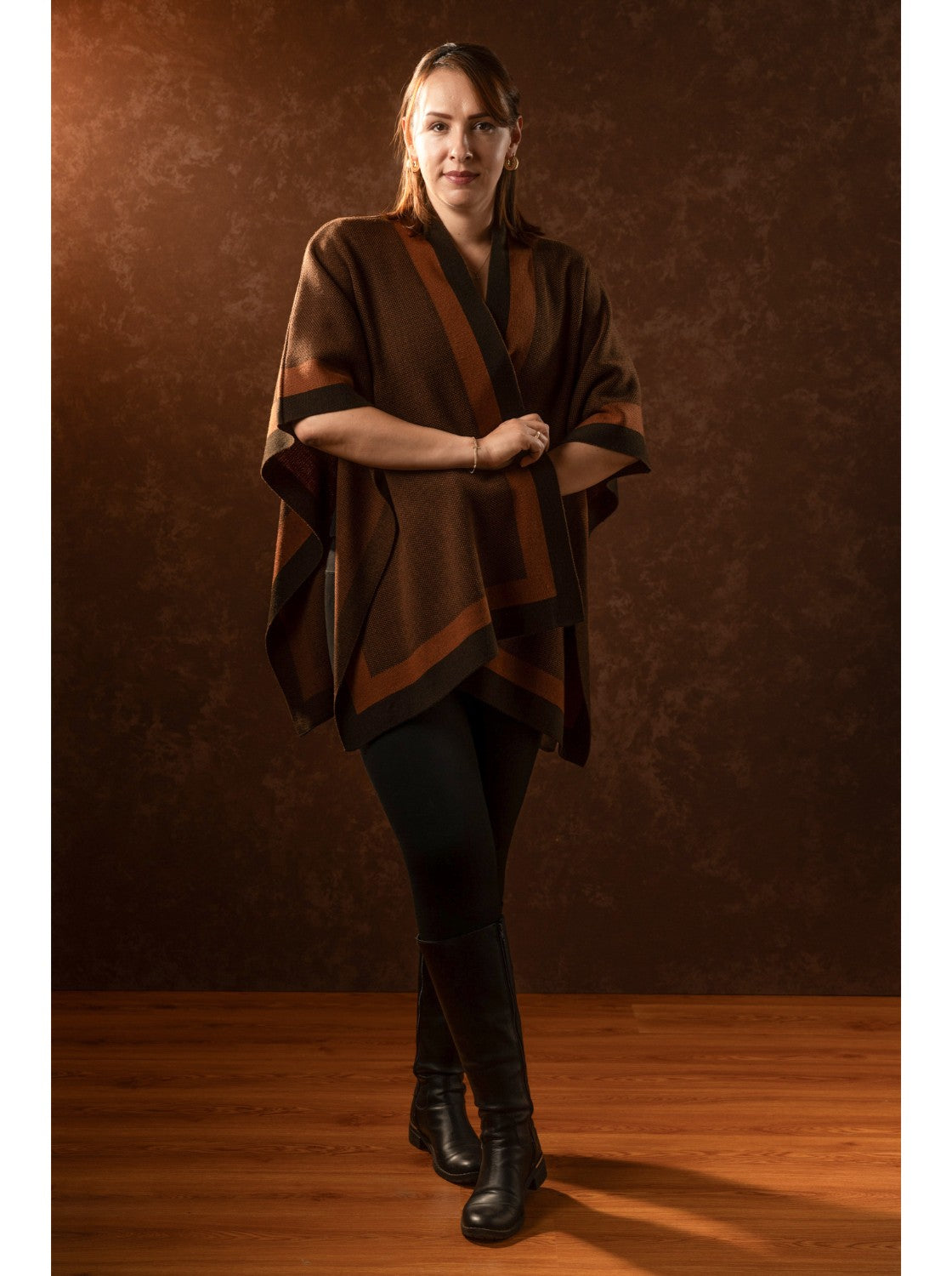 Ruana Tipo chal. Paipa Cafe-Miel