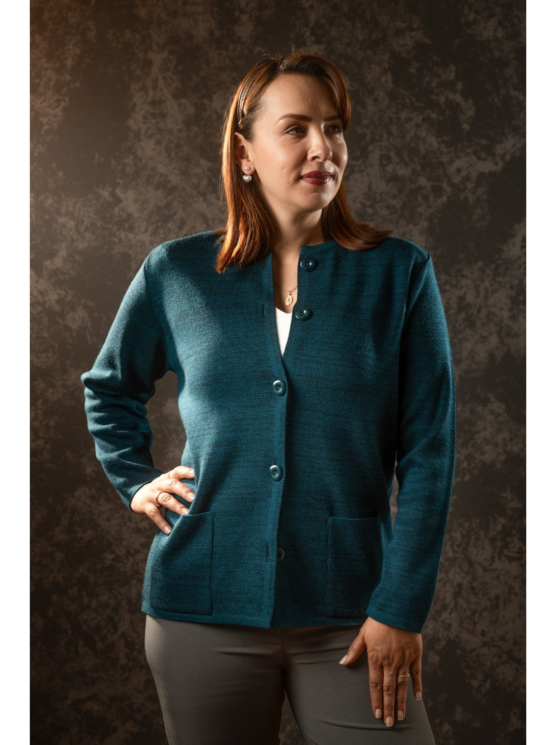 Saco de lana para mujer. Celina Petróleo-Negro