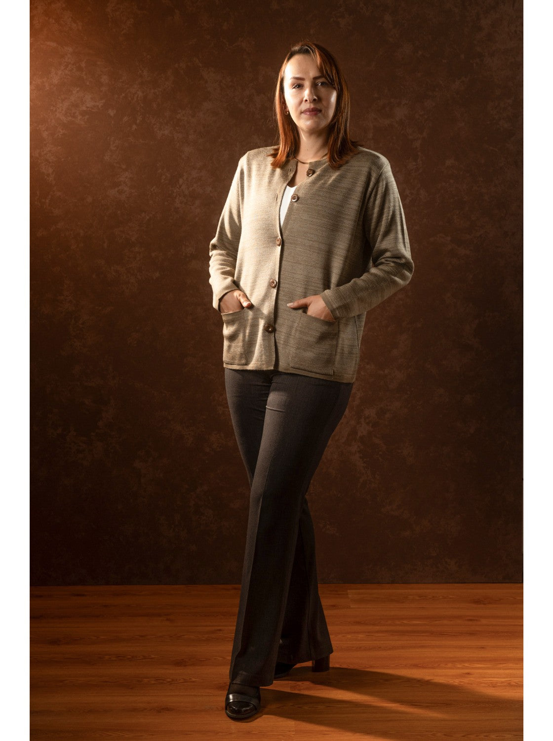 Saco de lana para mujer. Celina Taupe-Habano