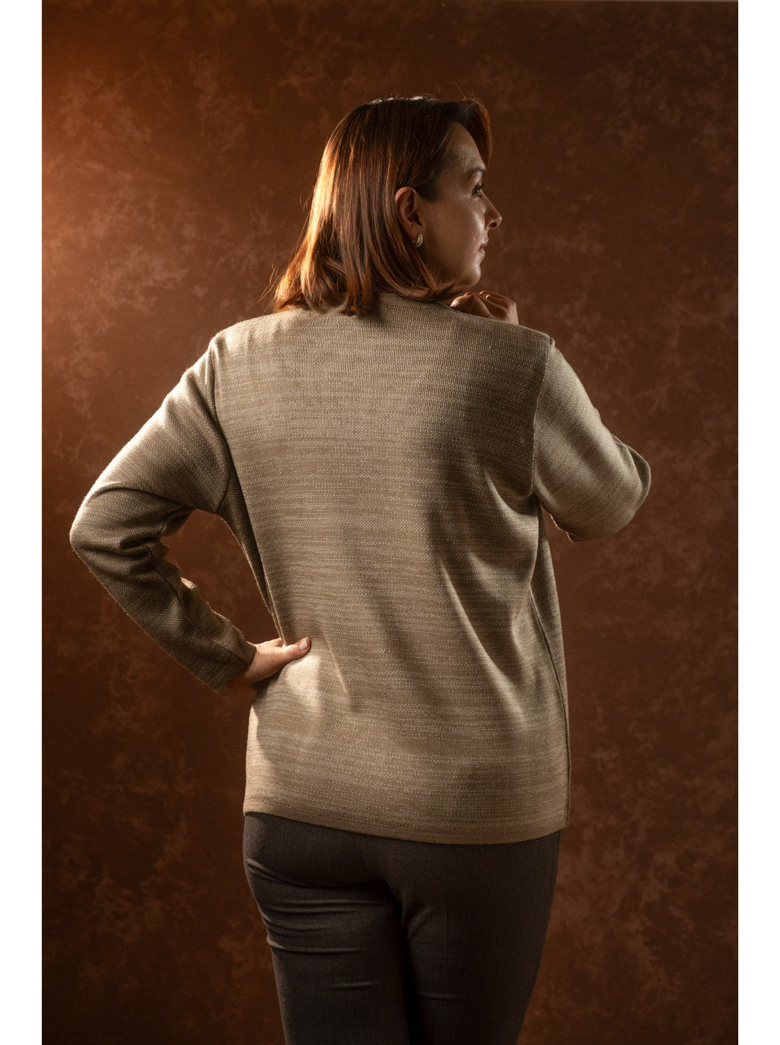 Saco de lana para mujer. Celina Taupe-Habano