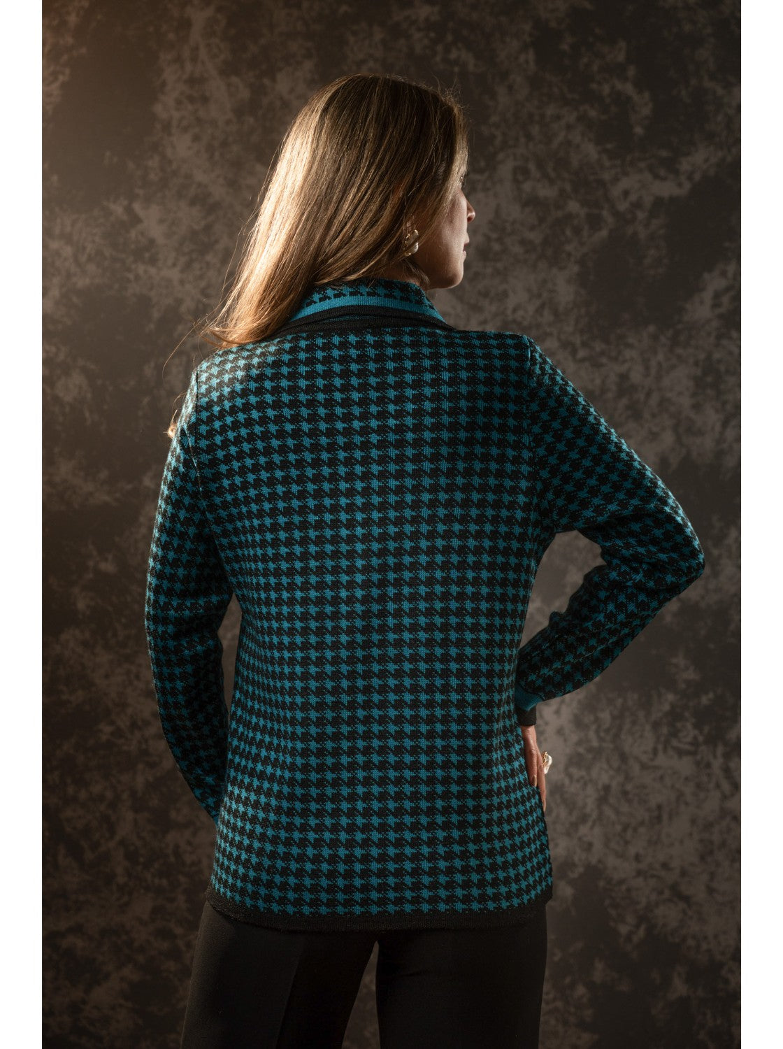 Saco cuello camisero mujer. Conchita Negro-Petróleo