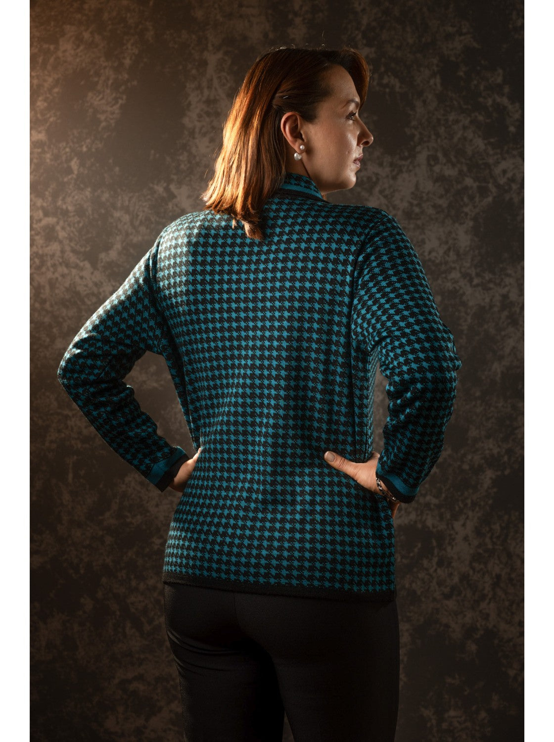 Saco cuello camisero mujer. Conchita Negro-Petróleo