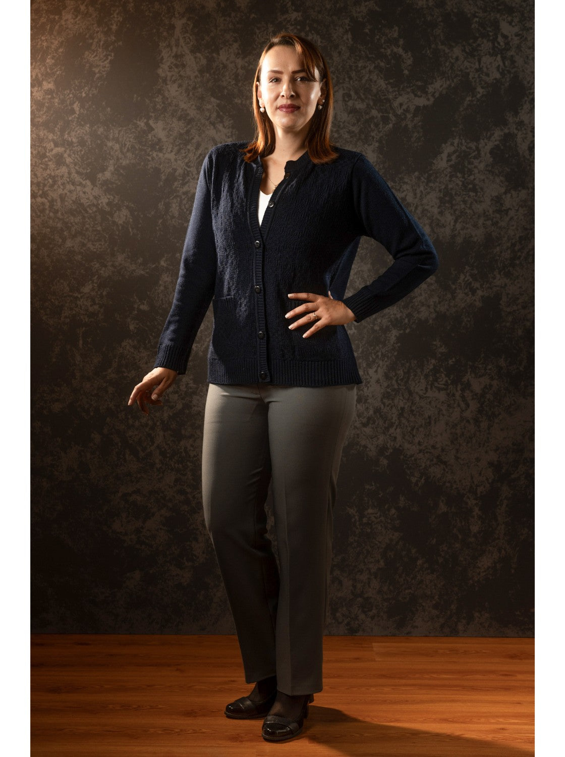 Pilar, Saco corte clasico para Mujer. Azul Oscuro