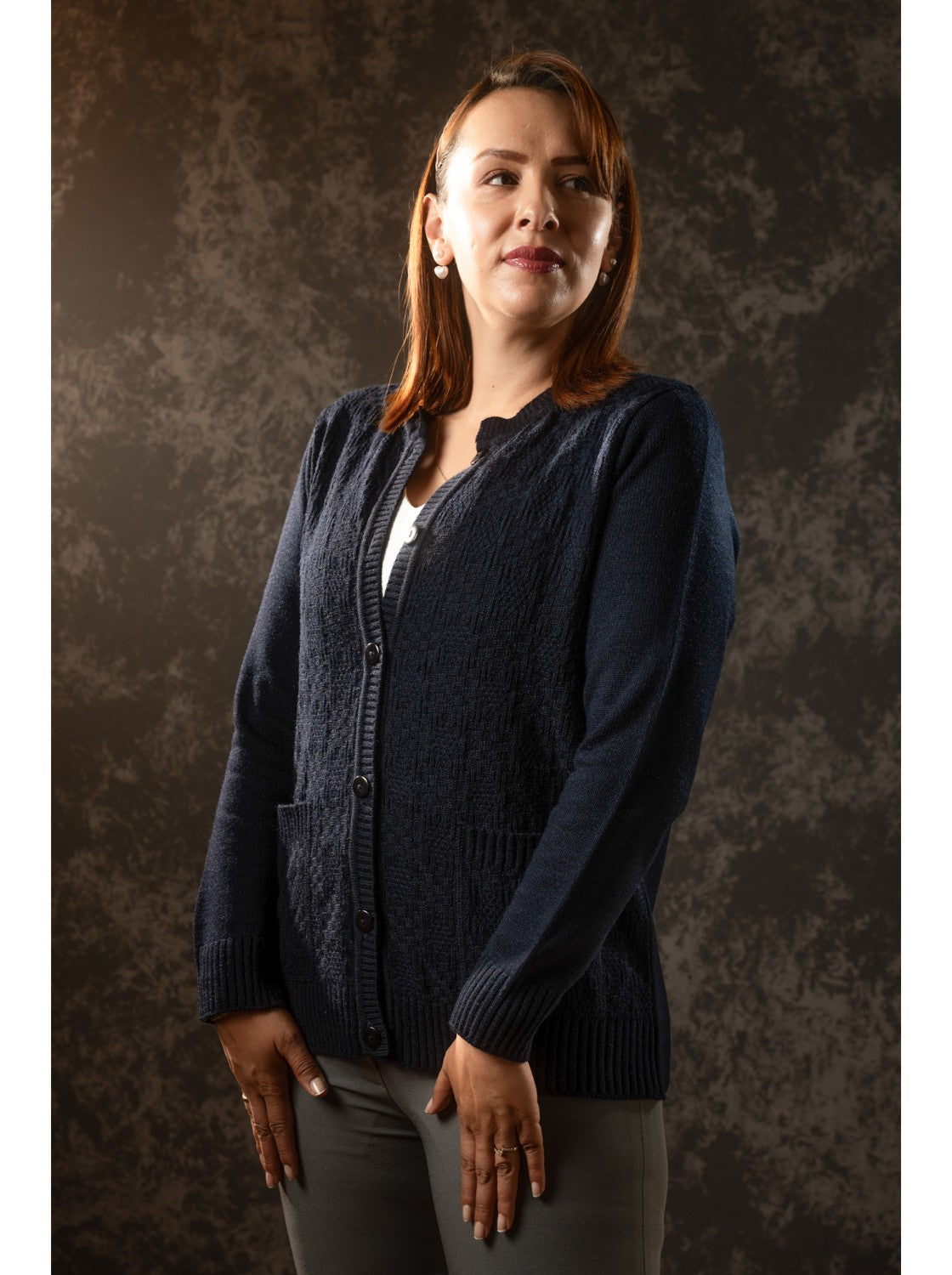 Pilar, Saco corte clasico para Mujer. Azul Oscuro