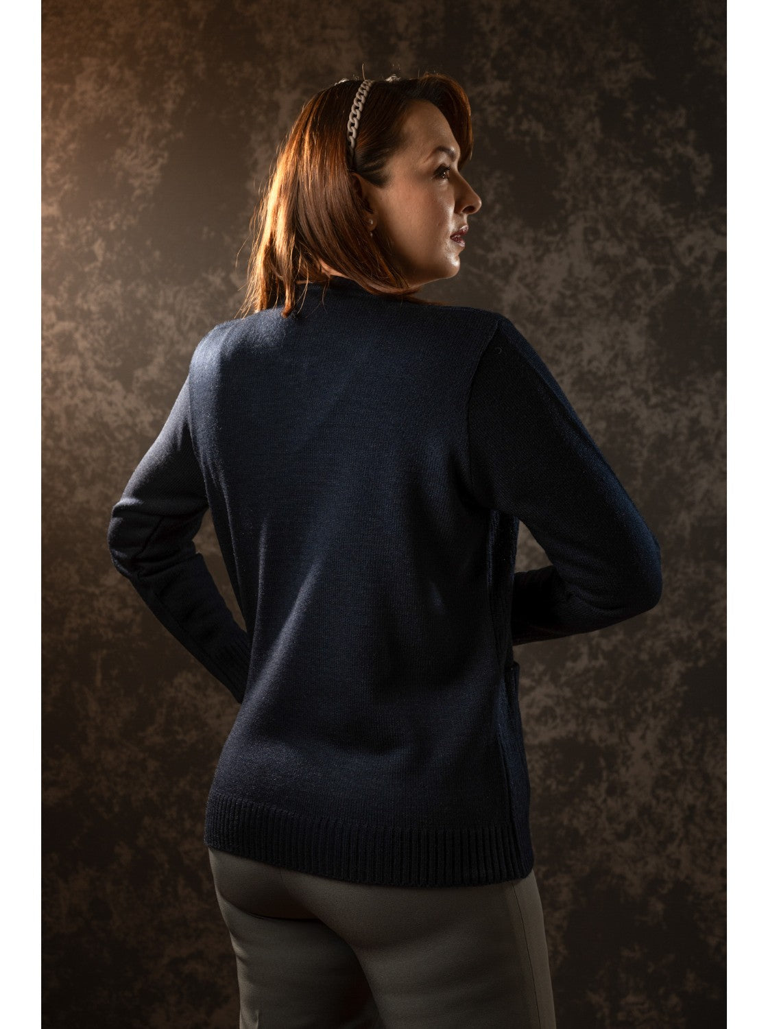 Pilar, Saco corte clasico para Mujer. Azul Oscuro