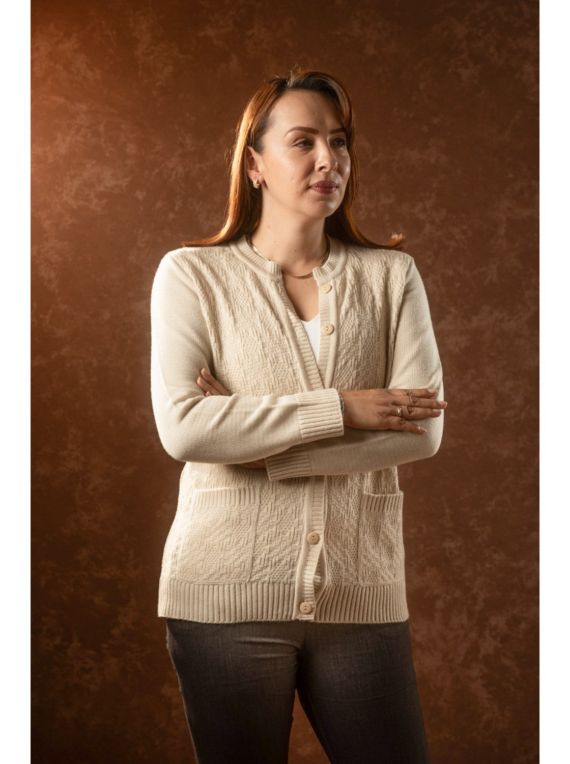 Pilar, Saco corte clasico para Mujer. Beige