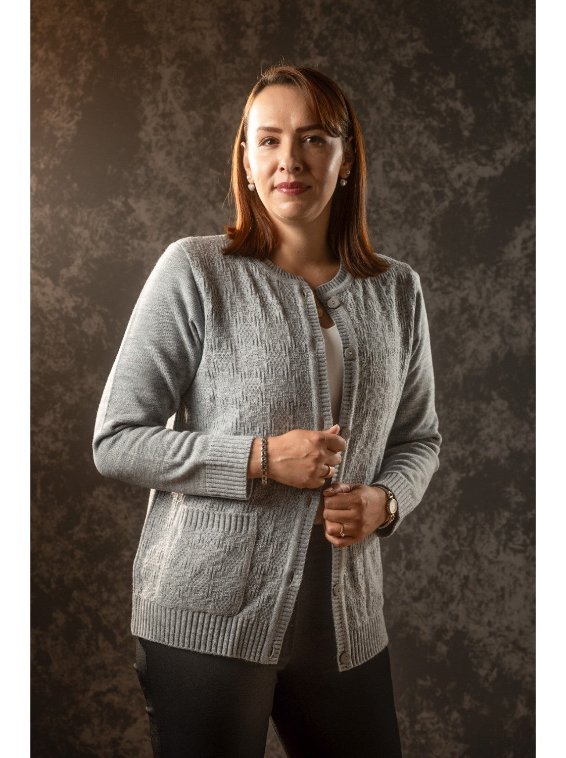 Pilar, Saco corte clasico para Mujer. Gris Claro