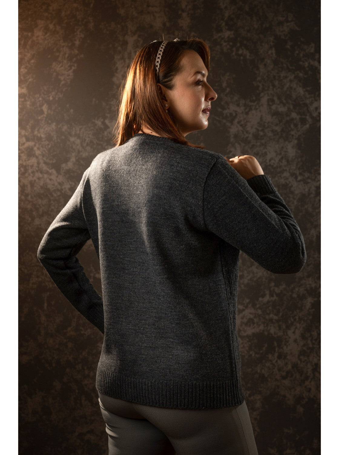 Pilar, Saco corte clasico para Mujer. Gris Oscuro