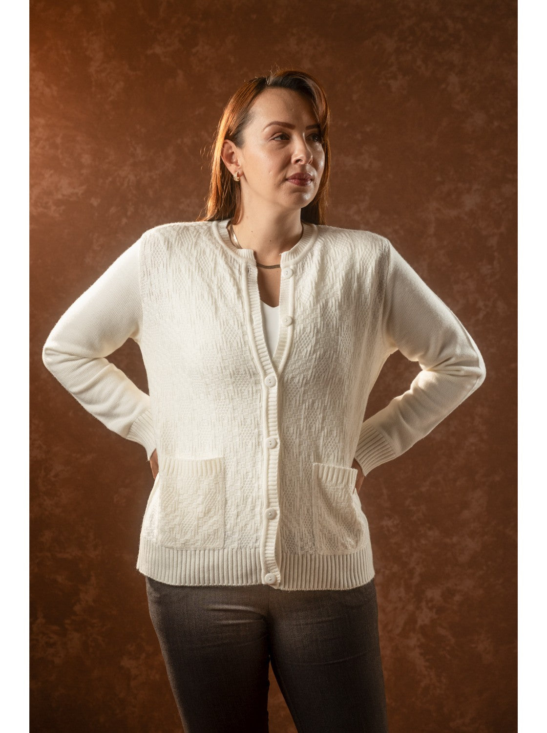 Pilar, Saco corte clasico para Mujer. Hueso