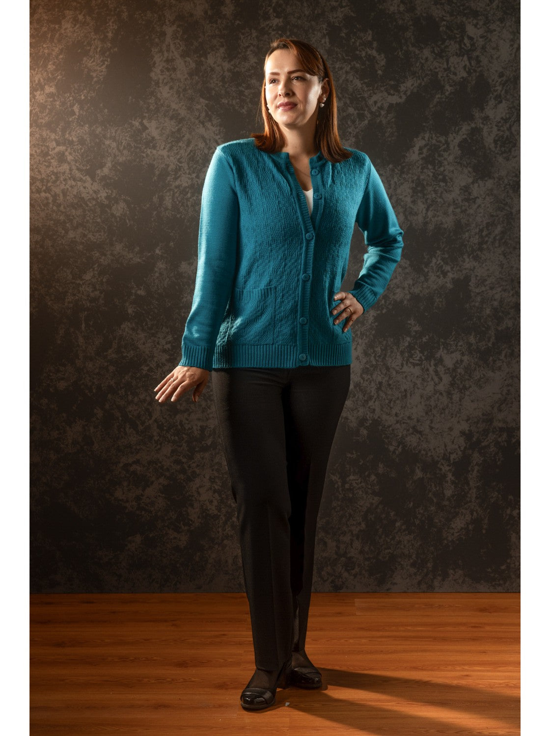 Pilar, Saco corte clasico para Mujer. Petroleo