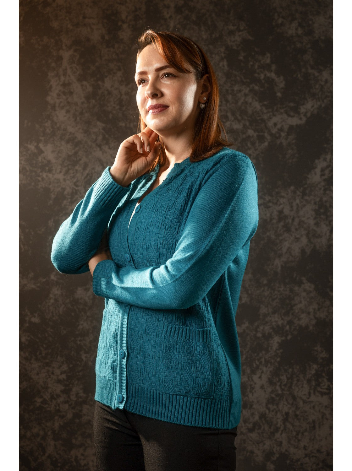 Pilar, Saco corte clasico para Mujer. Petroleo