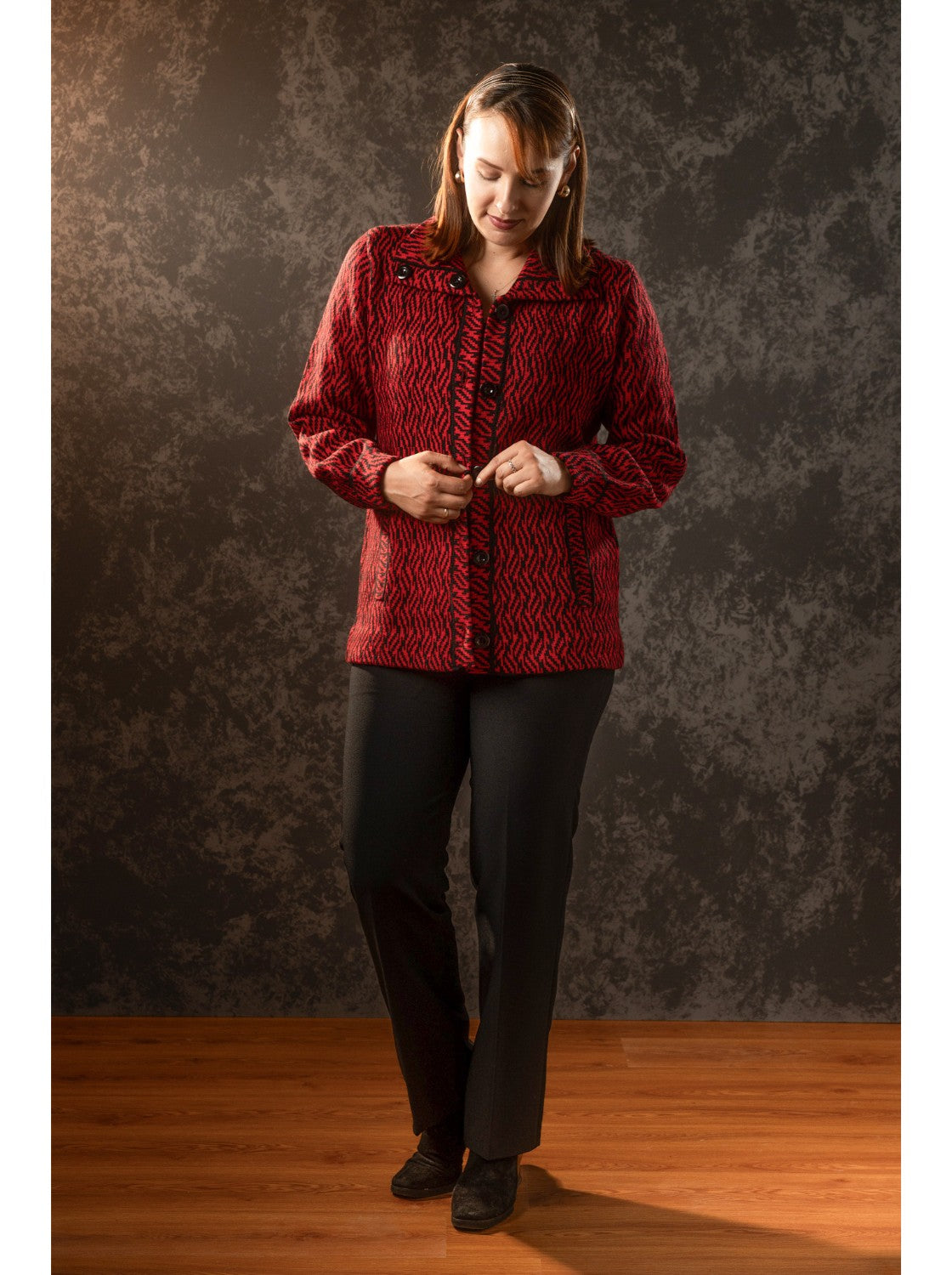 Sacon Cuello de Voltear - Sueter Elegante para Mujer. Rojo