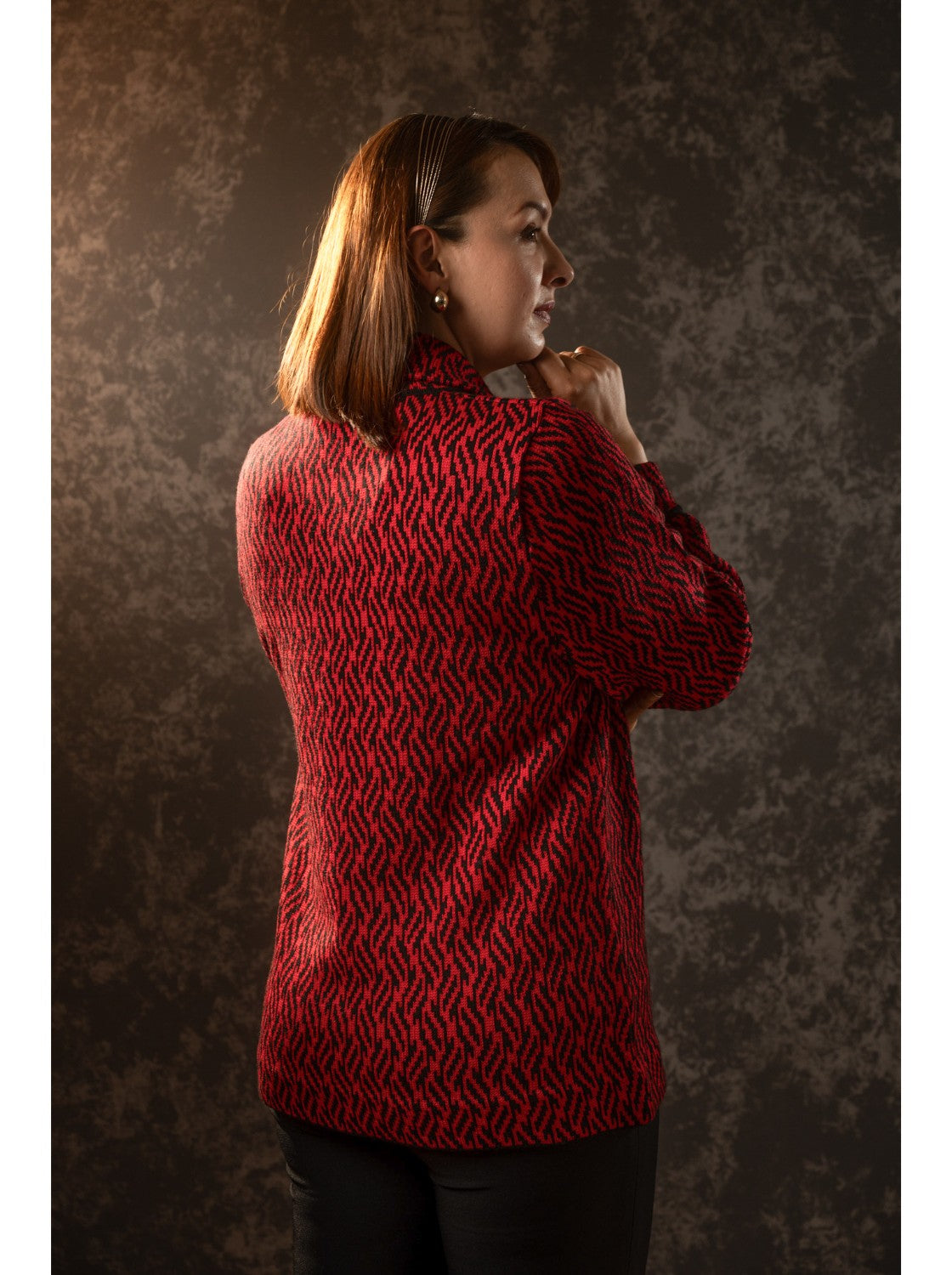 Sacon Cuello de Voltear - Sueter Elegante para Mujer. Rojo