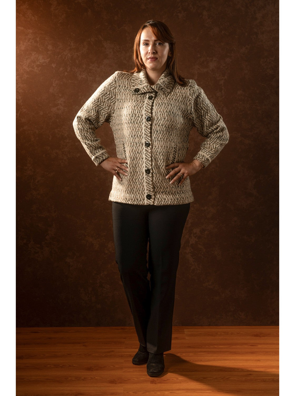 Sacon Cuello de Voltear - Sueter Elegante para Mujer. Beige