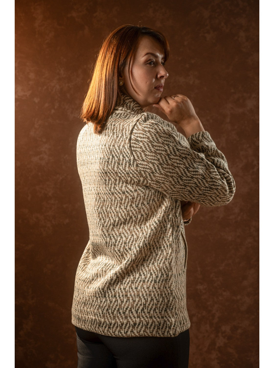 Sacon Cuello de Voltear - Sueter Elegante para Mujer. Beige