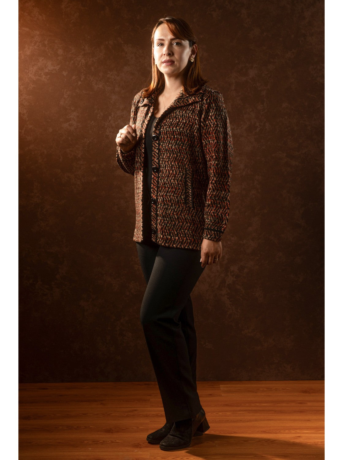 Sacon Cuello de Voltear - Sueter Elegante para Mujer. Terracota