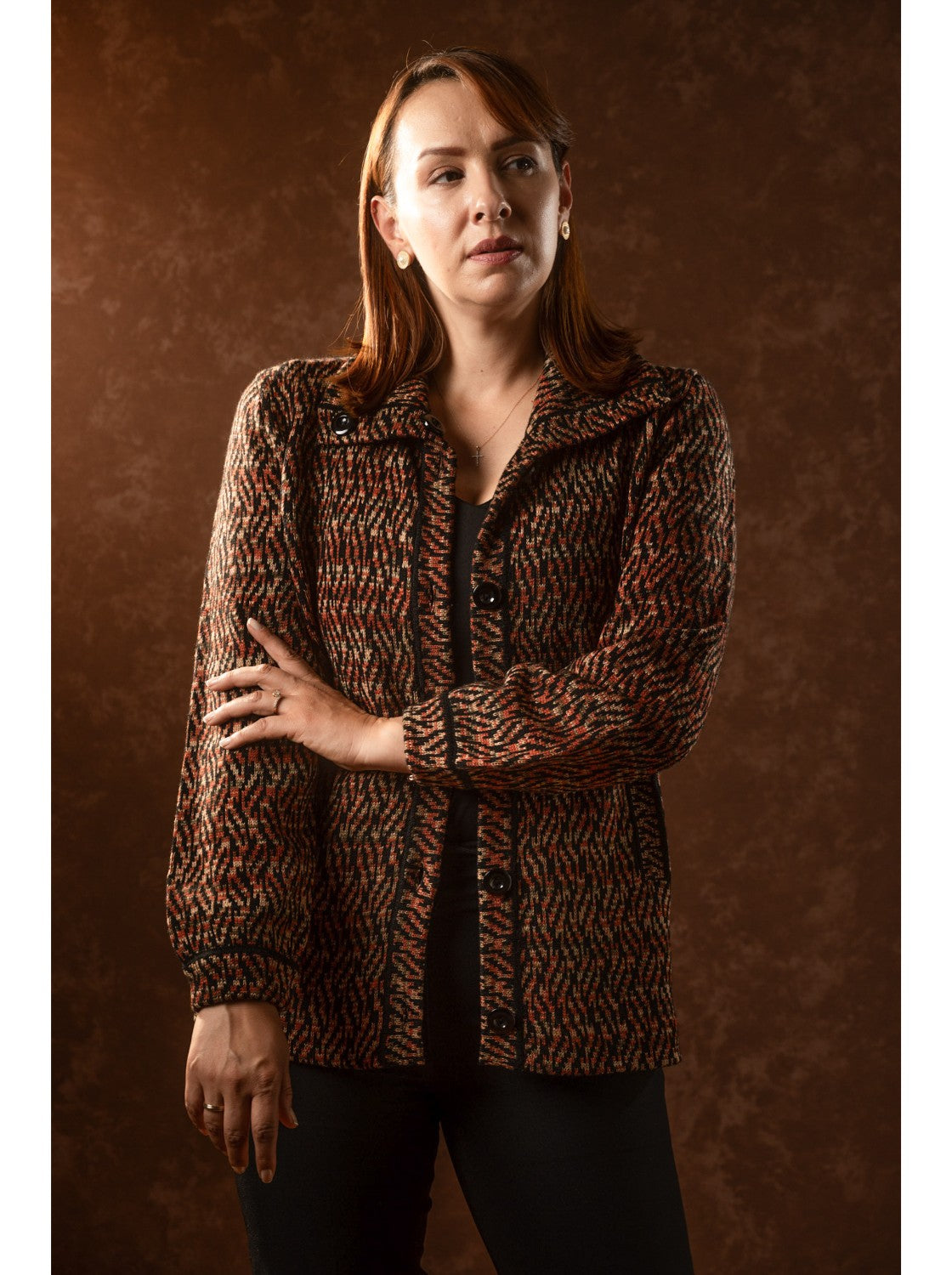 Sacon Cuello de Voltear - Sueter Elegante para Mujer. Terracota