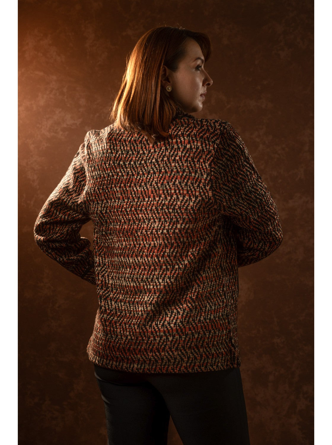 Sacon Cuello de Voltear - Sueter Elegante para Mujer. Terracota