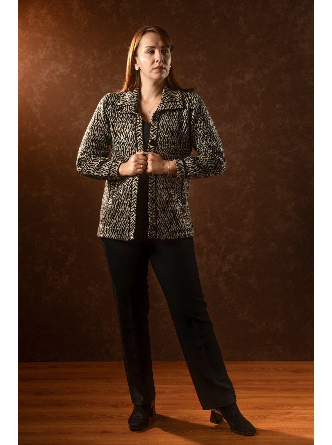 Sacon Cuello de Voltear - Sueter Elegante para Mujer. Tigrillo