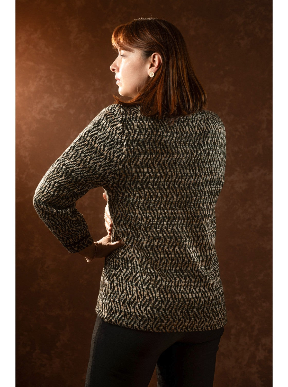 Sacon Cuello de Voltear - Sueter Elegante para Mujer. Tigrillo